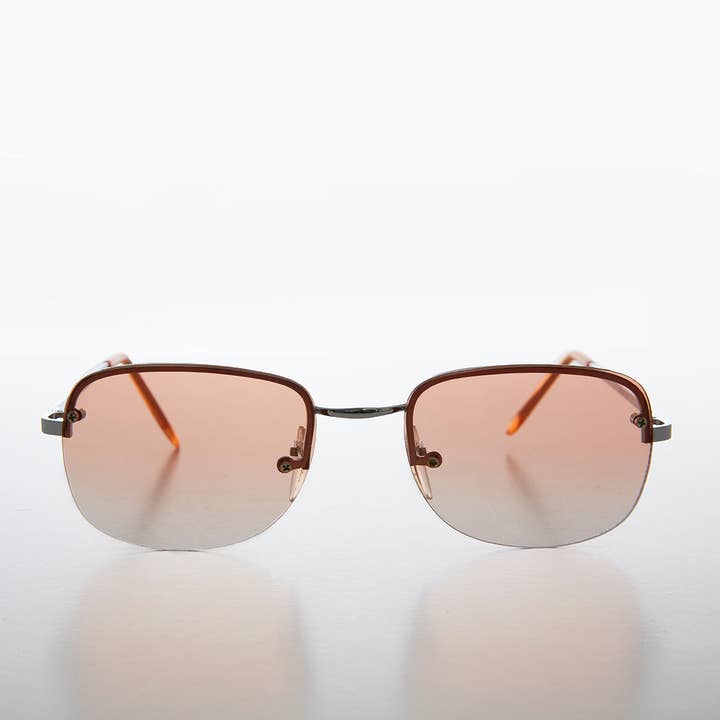 Color Tinted Rimless 90s Vintage Sunglass - June for wholesale by SUNGLASS MUSEUM