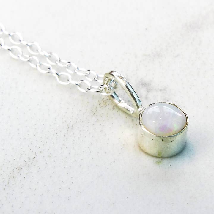 Opal necklace - October birthstone for wholesale by Louella Jewellery