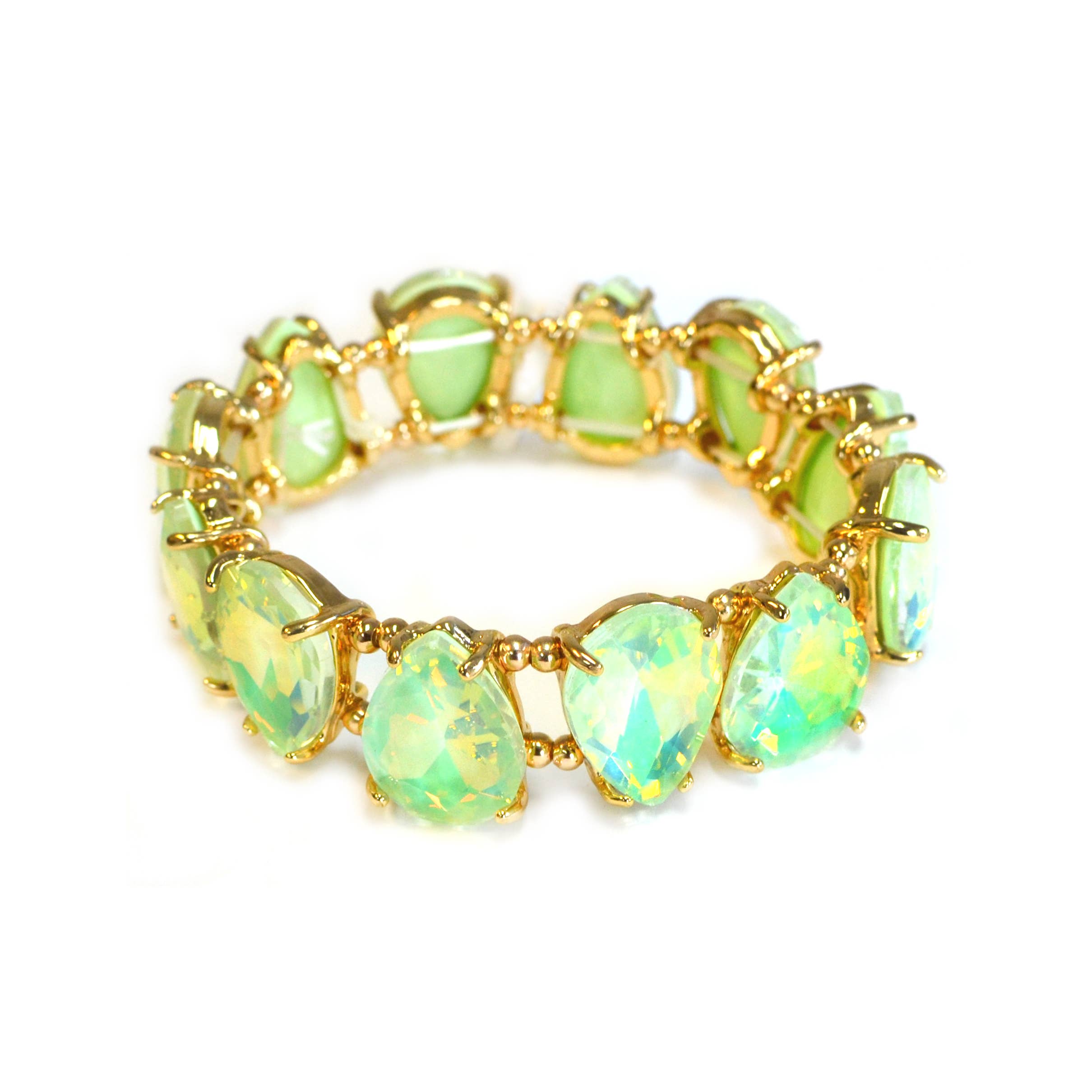 StarryNYC - Wholesale Beaded Bracelet - Neon & Pastel Teardrop Glass Crystal Bead Stretch Bracelet12