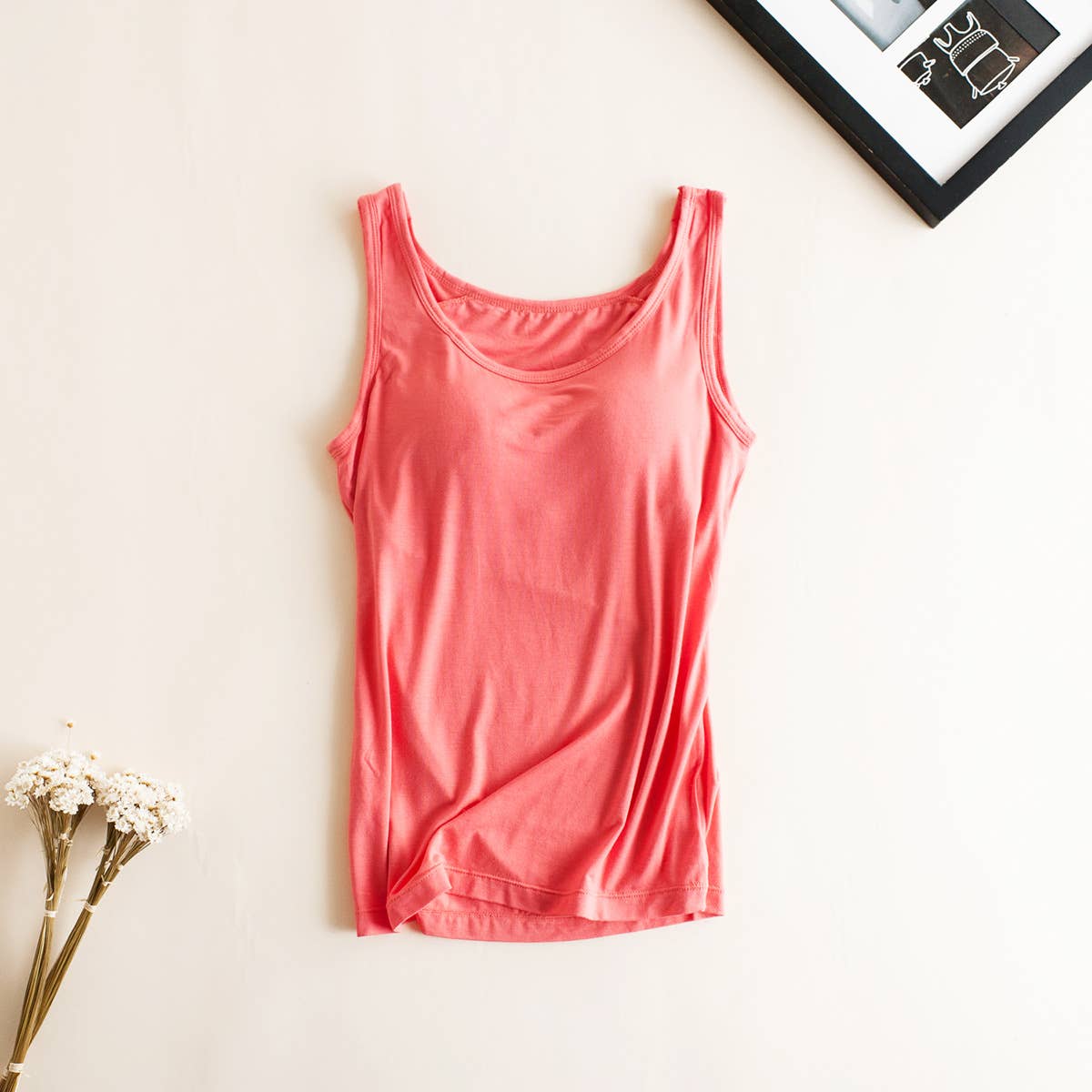 HIDDENBRAND - Wholesale Tank Top - Women's - Essential Basic Soft Modal tank top w built in bra2