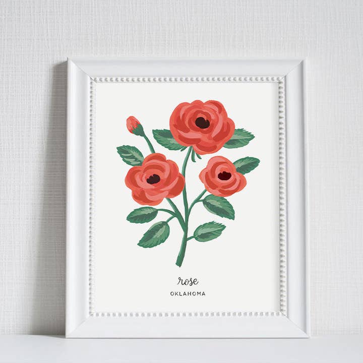 Oklahoma Rose - State blomma konst Print för wholesale av LoveLight Paper