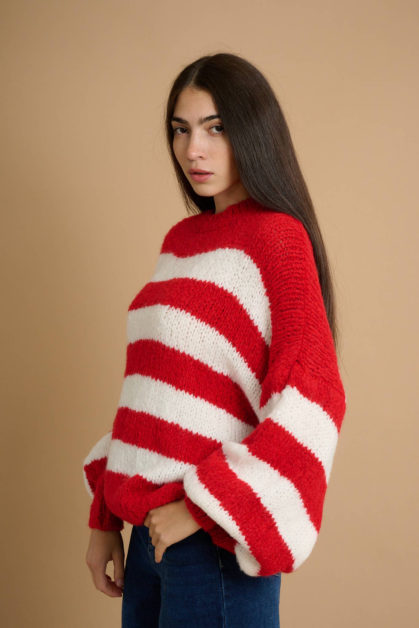 AMELÉ - Wholesale Knit Sweater - Women's - Soft striped sweater3