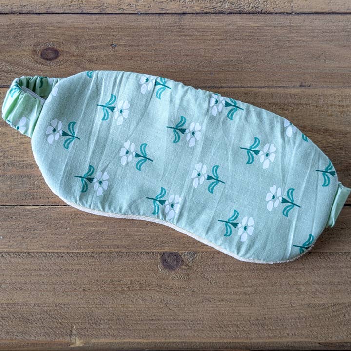 Shakti.ism - Wholesale Sleep/Eye Mask - Nepali cotton velvet sleep masks with floral design, green2