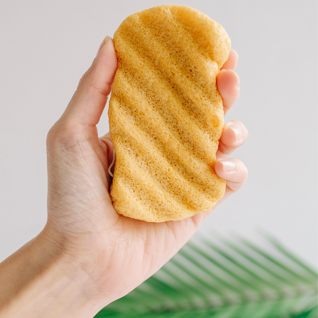 PURE SOL. - Wholesale Bath Pouf/Sponge - Body Buff Turmeric Body Konjac Sponge - Bundle of 52