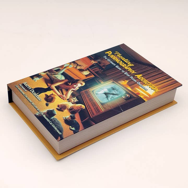 Book Boxes - Wholesale Desk Organizer - Treating Purrnography Addiction – Humorous Faux Book Box Hidden Storage | Quirky Cat Gift | Satirical Home Décor4