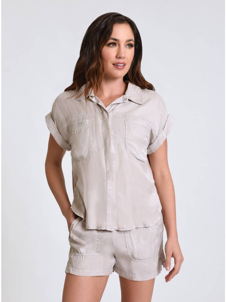Blanc Noir - Wholesale Button Down Shirt - Women's - Phoenix Tencel Camp Shirt JLS