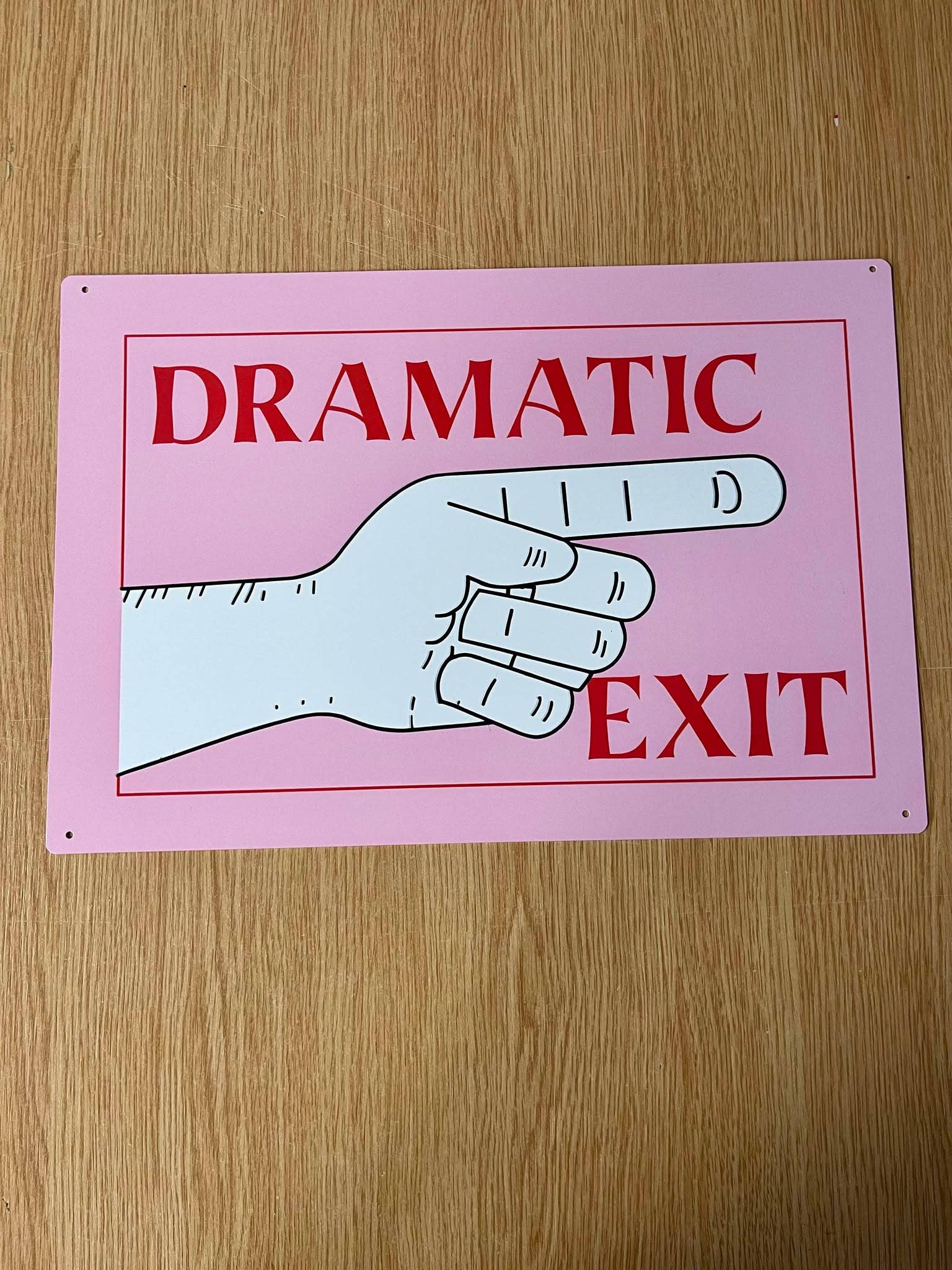 The British Metal Signs Company – wholesale Sign – Dramatic Exit Pointing Hand Metal Sign Plaque2