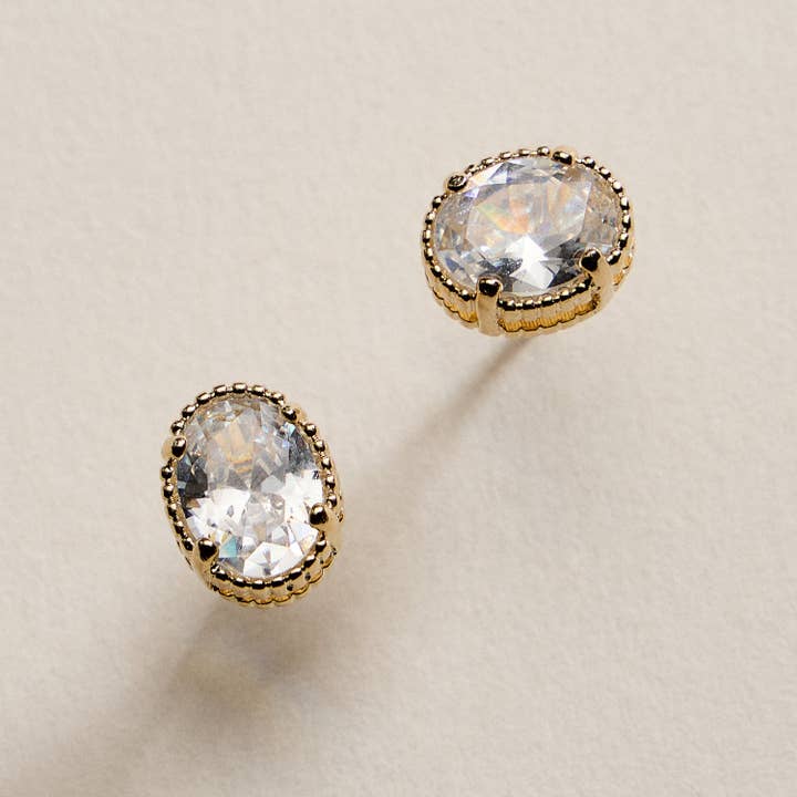 GD Gold Filled Oval CZ Stud Earrings for wholesale on Faire3