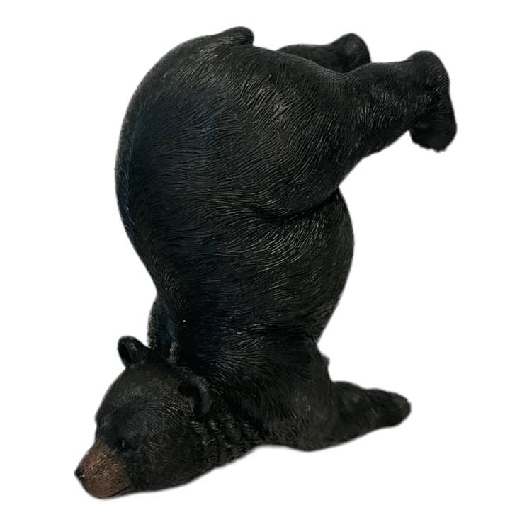 Yoga Bear Figurine – Funny Black Bear Doing Headstand Pose for wholesale by De Leon Collections