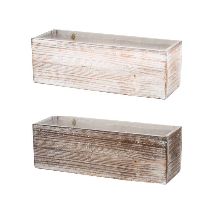 Jacobson - Wholesale Planter Box - 12"L Rectangular Wood Planter - Box of 48