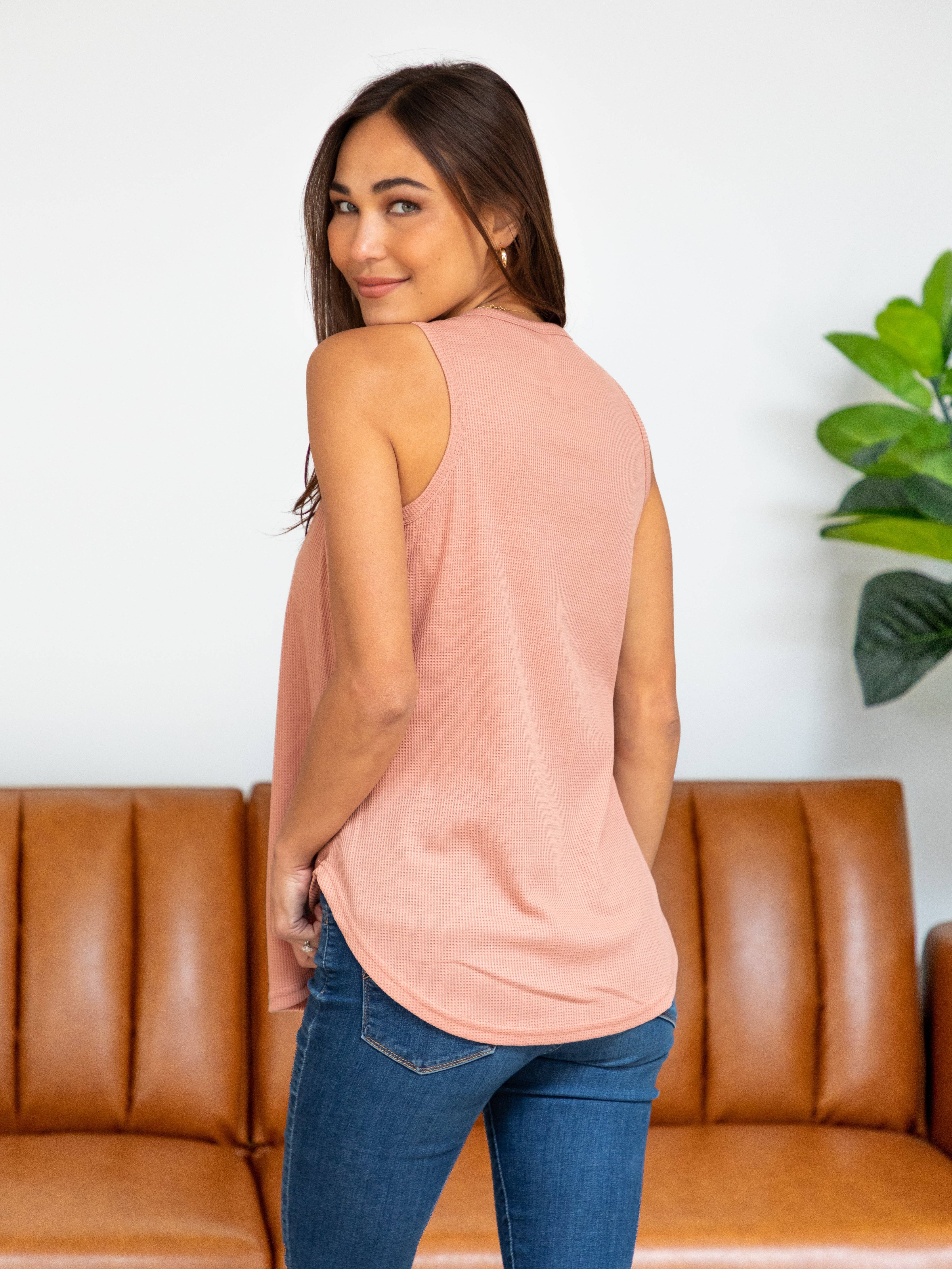 Tickled Teal - Vendita all'ingrosso Canotta - Donna - Canotta a maglia waffle4