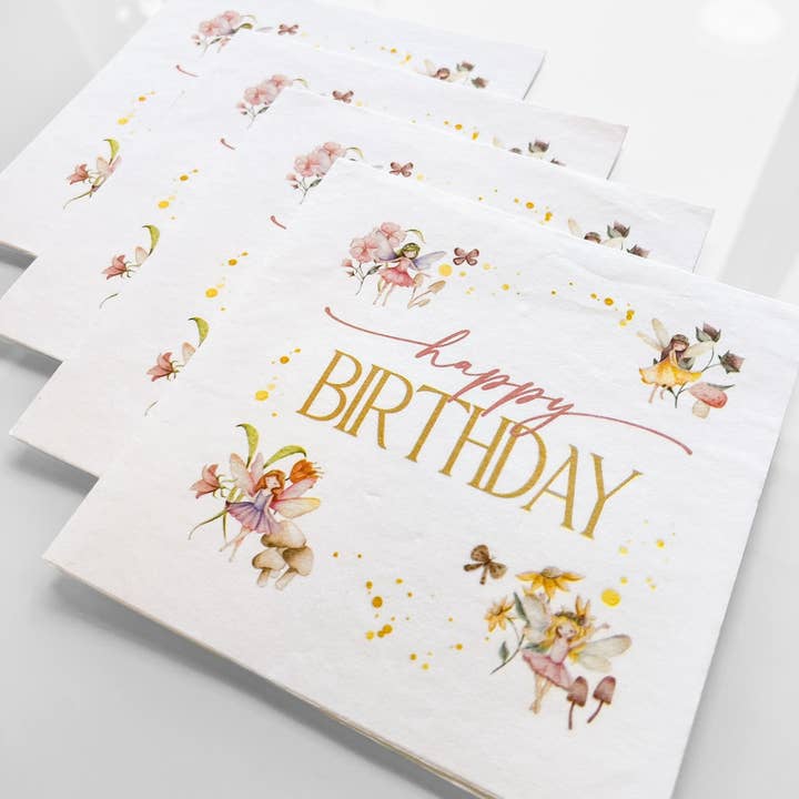 Palm to Pine Design - Wholesale Disposable Napkin - Fairy Birthday Napkins, Fairy Garden Party Tableware Girls9