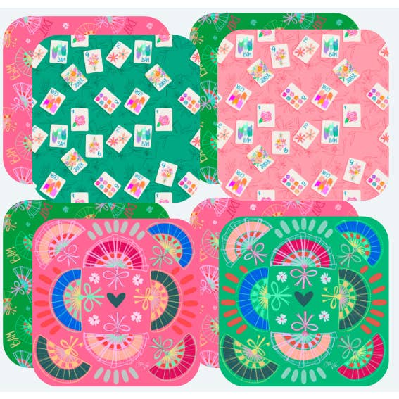 Bonjour Mahjong Coasters Set of 4 for wholesale by KEVA