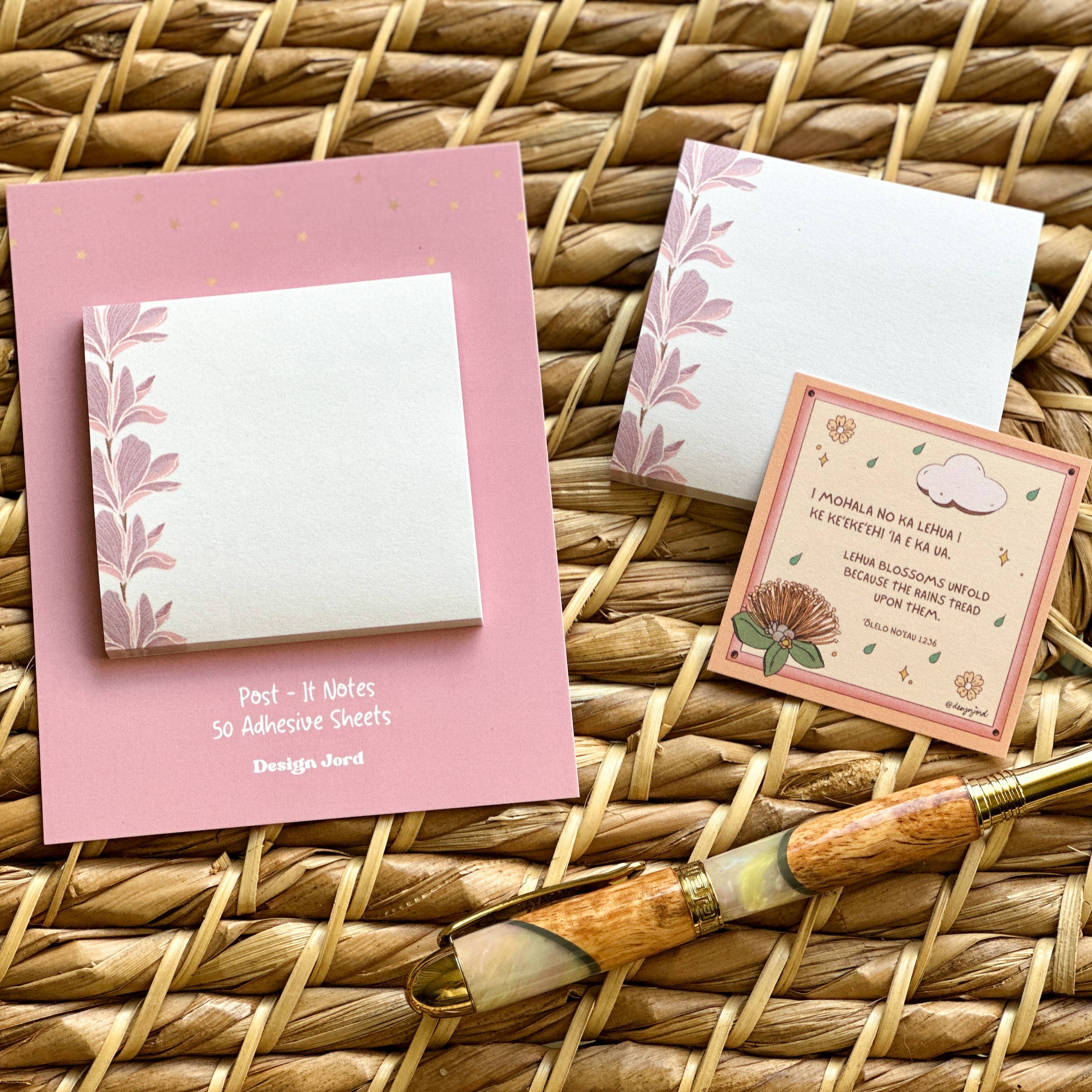 Design Jord - Wholesale Stationery/Notecard Set - Pastel Plumeria - Post-It Note2