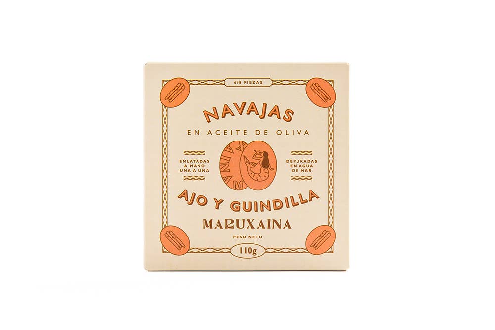 Don Gastronom USA - Wholesale Tinned Fish - Maruxaina. Razor Clams in Spanish Olive Oil, Garlic & Chili.2