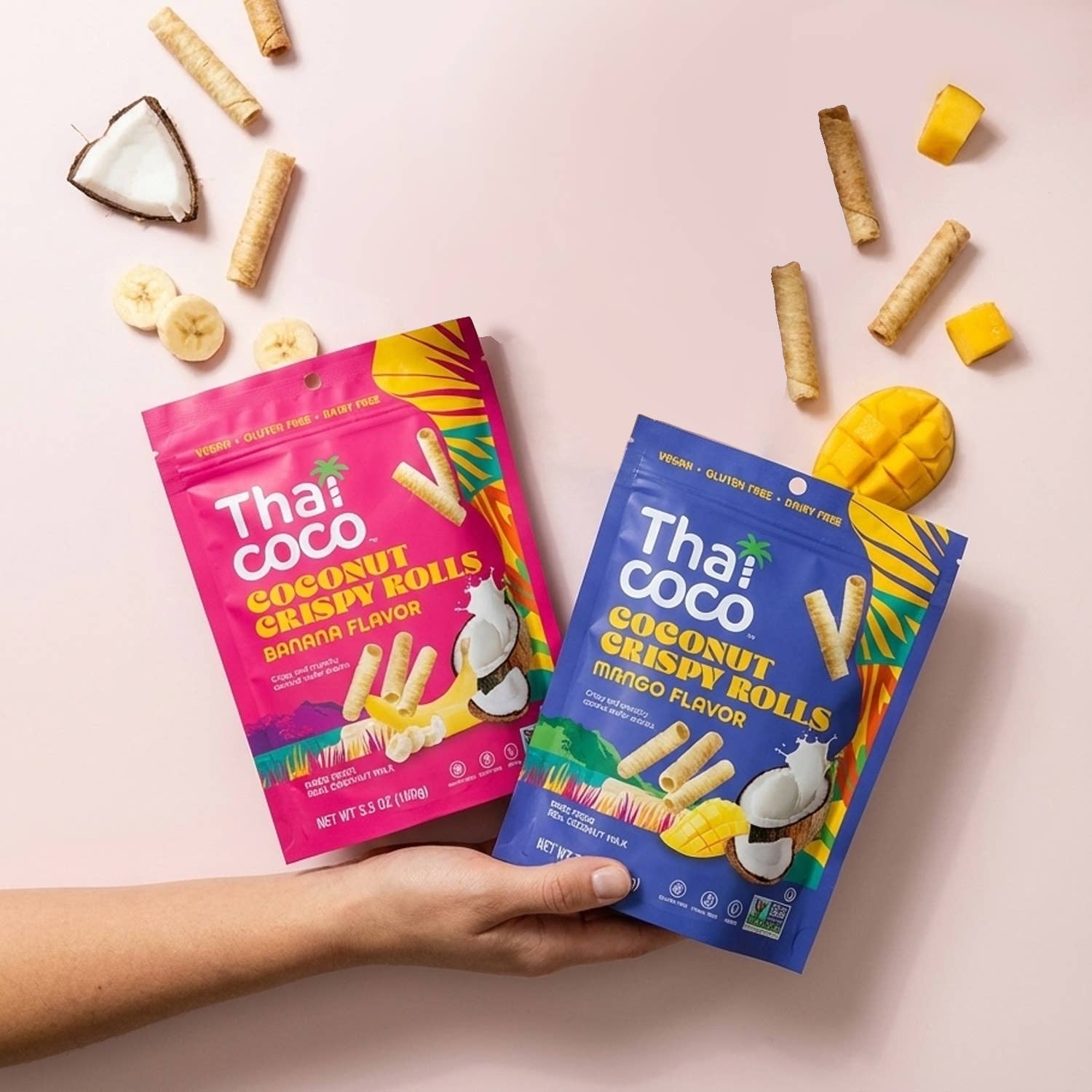 Thai Coco - Wholesale Cookie - Mango Coconut Crispy Rolls - 3.5 oz5