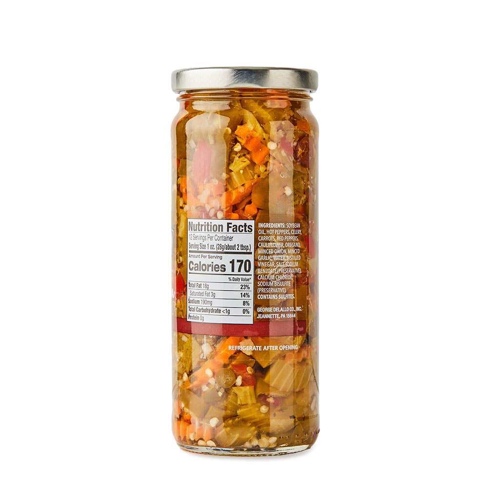 Delallo - Vente Légumes marinés - Giardiniera style Chicago épicée (16 oz)1