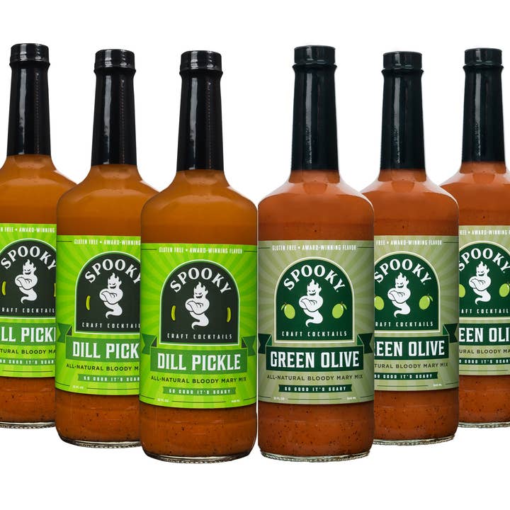 SPOOKY Craft Cocktail Mixes - Wholesale Cocktail Mix/Syrup - SPOOKY Bloody Mary- Dill Pickle & Green Olive 6-pk