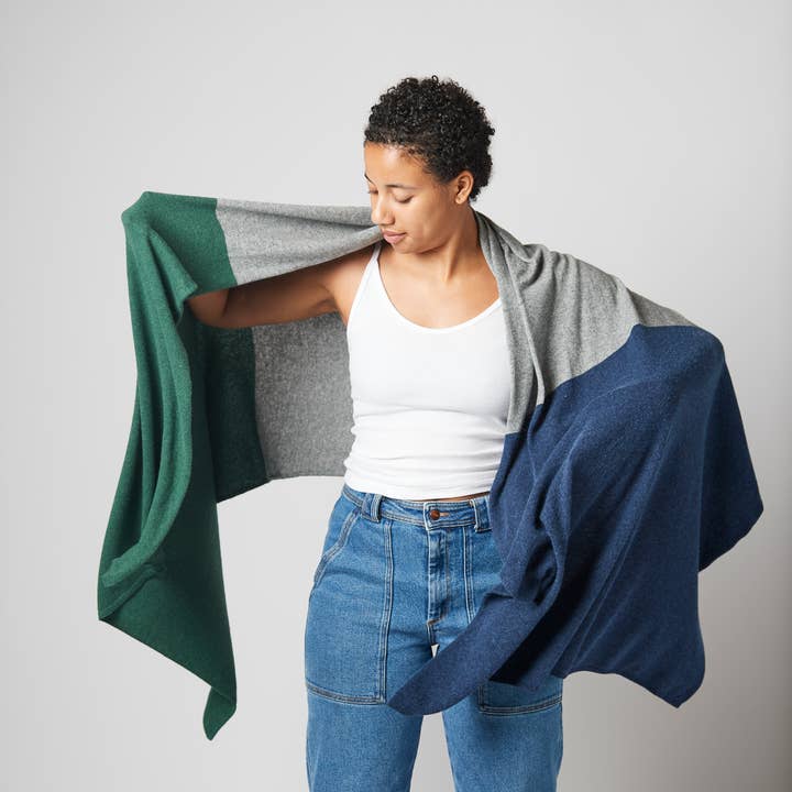 Margolis Pineo Italia - Wholesale Throw Blanket - COZY CASHMERE BLEND THROW, 'TRICOLORE' - HOLIDAY FAVE!11