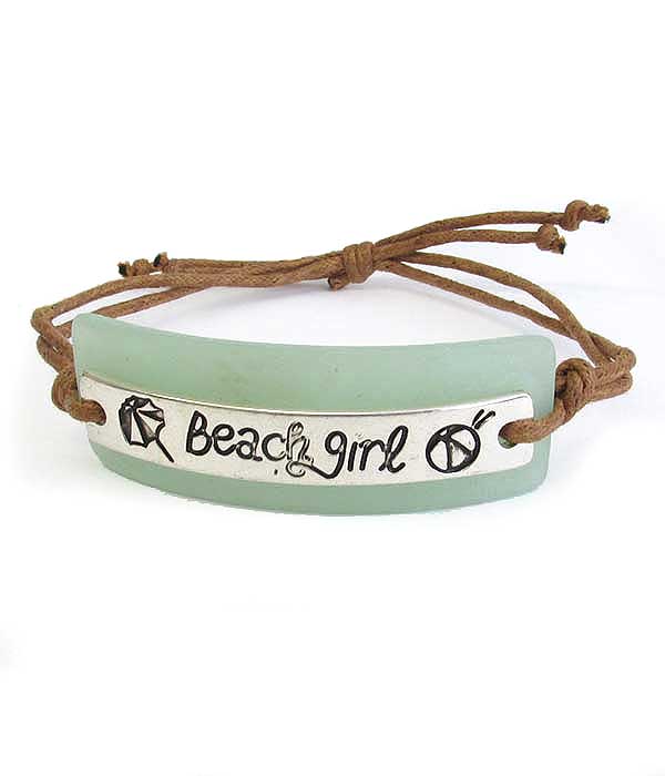 Jewelry Max - Wholesale Woven/Braided Bracelet - ( T906 )  SEALIFE SEAGLASS PULL TIE BRACELET0