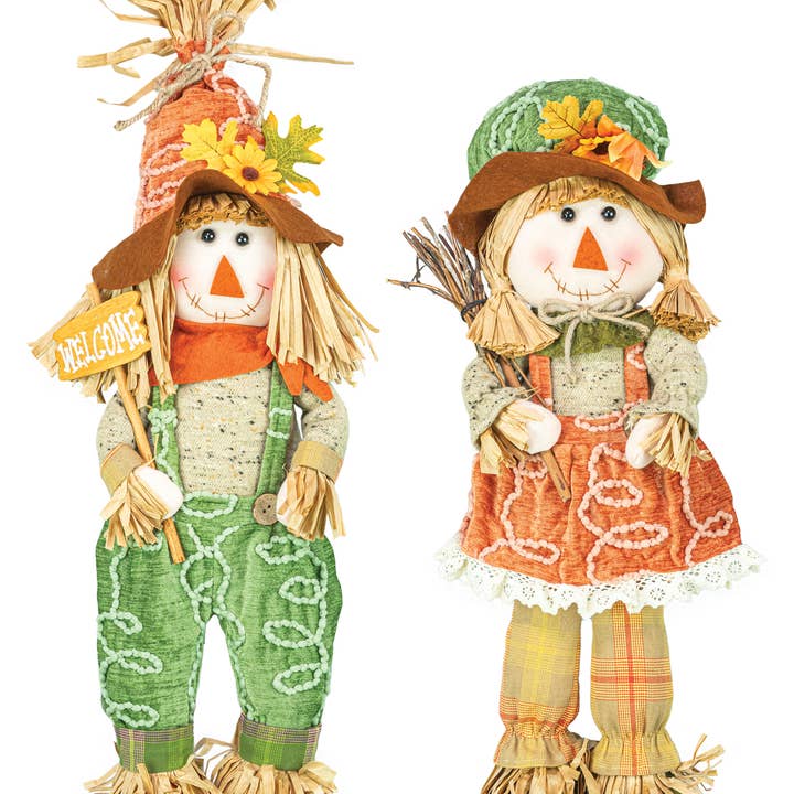 Hanna's Handiworks - Wholesale Decorative Tabletop Object - Farmstead Fall Scarecrow Dangle Leg 2 Assorted0