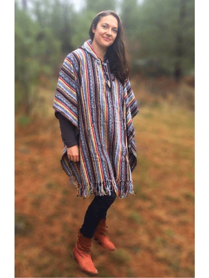 Ganesh Himal Trading - Wholesale Poncho - Women's - Brushed Cotton Poncho Hoodie (Fair Trade)1