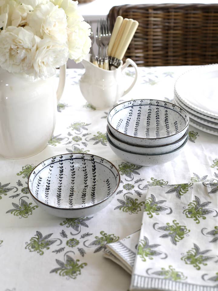 Trädgårdsgrön och Grå - Servetter i Bomull | Linneblandning för wholesale av August Table