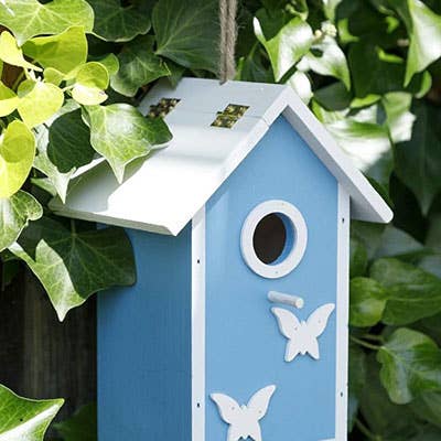 Butterfly Skies Bird House, Blue for wholesale by BestNest Inc