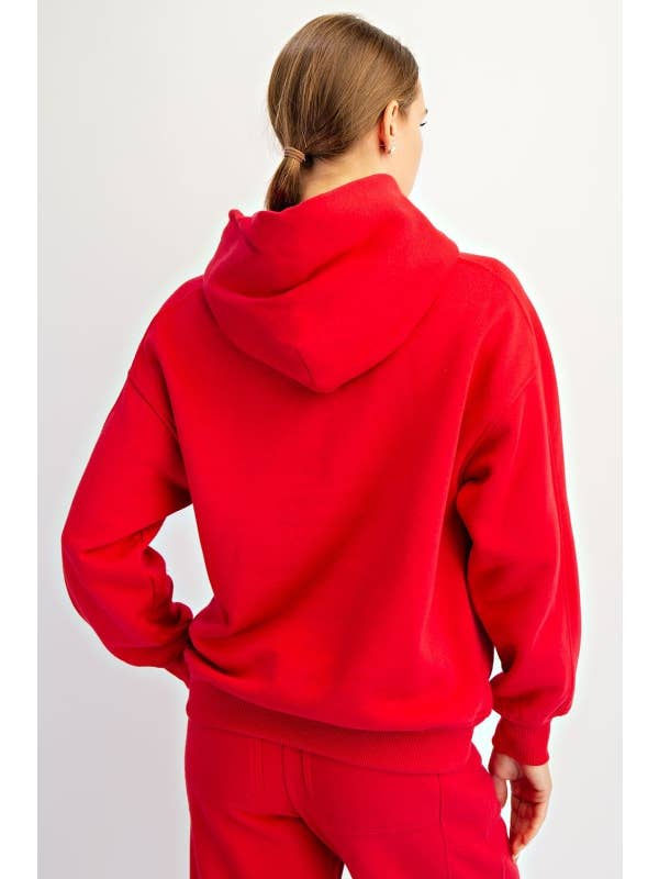 Sunday Morning - Wholesale Jacket - Women's - J383137-Oversized Fleeced Terry Hoodie21
