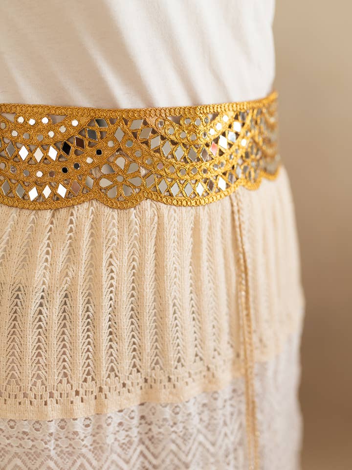 CINTURA CRISTALLI DORATI per la vendita all'ingrosso da parte di Lula Natura