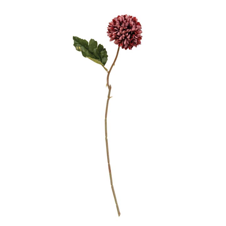 Col House Designs – Engroshandel Kunstige blomster – Pompom Blomsterstængel, 14", Rød