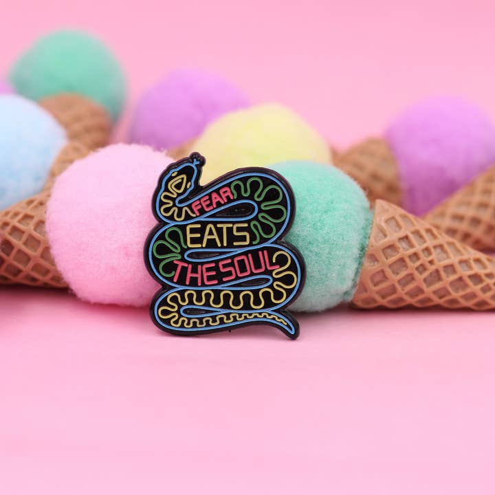 Real Sic - Wholesale Lapel Pin/Button - Real Sic -"Fear Eats The Soul Snake Enamel Lapel Pin