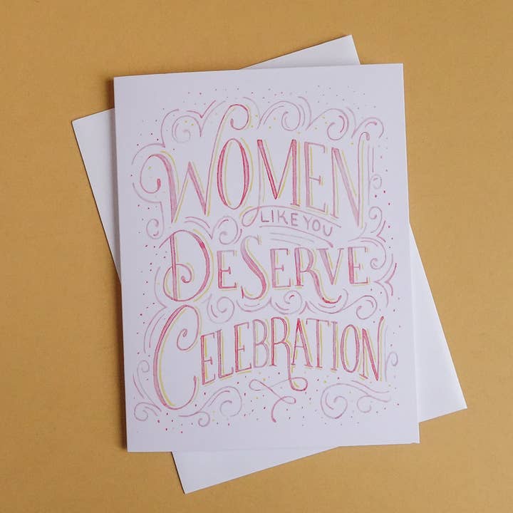 Carte de vœux illustrée sur l'autonomisation des femmes avec enveloppe pour la vente par For Tha Masses Design