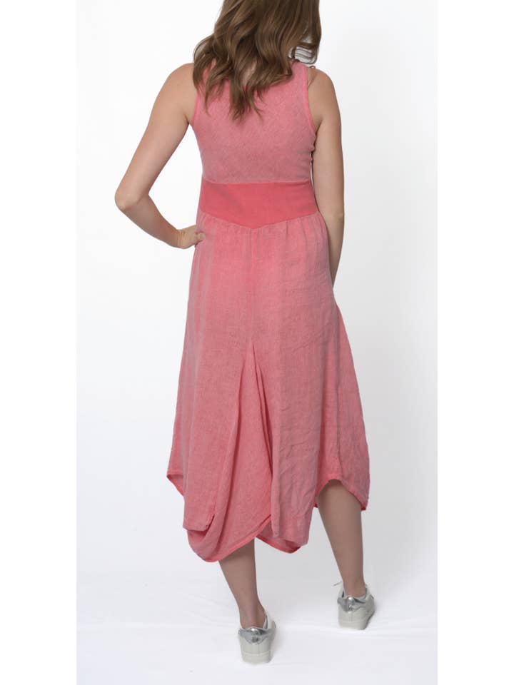 Merci Marie - Wholesale Dress - Women's - Linen Tank Gathered Dress #46705
