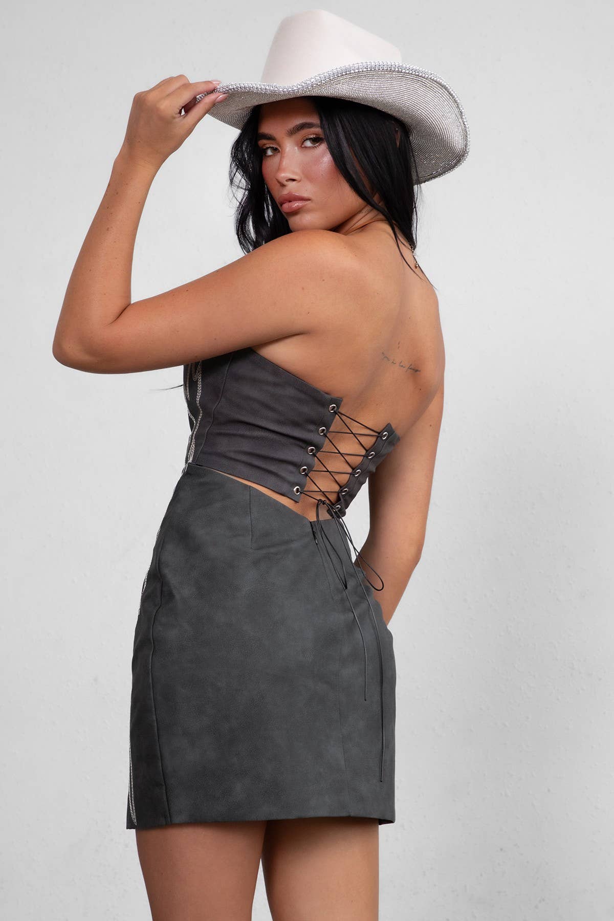 TICTOC - Wholesale Dress - Women's - ARIZONA  Embroidered Western Strapless Bodycon Mini Dress15