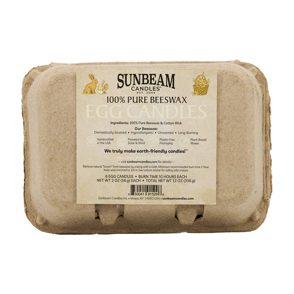 Sunbeam Candles, Inc - Wholesale Grappige kaars - Eierdozen 6-kt naturel & assorti3