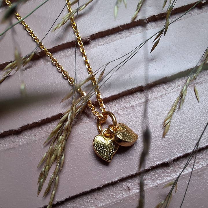 DOUBLE THE LOVE Halsketting van 925 zilver (verguld) voor wholesale door Grethe Winter