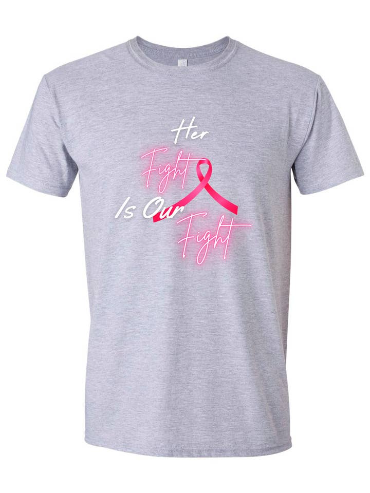 Breast Cancer Her Fight Is Our Fight T-Shirt for wholesale by Inspire 360