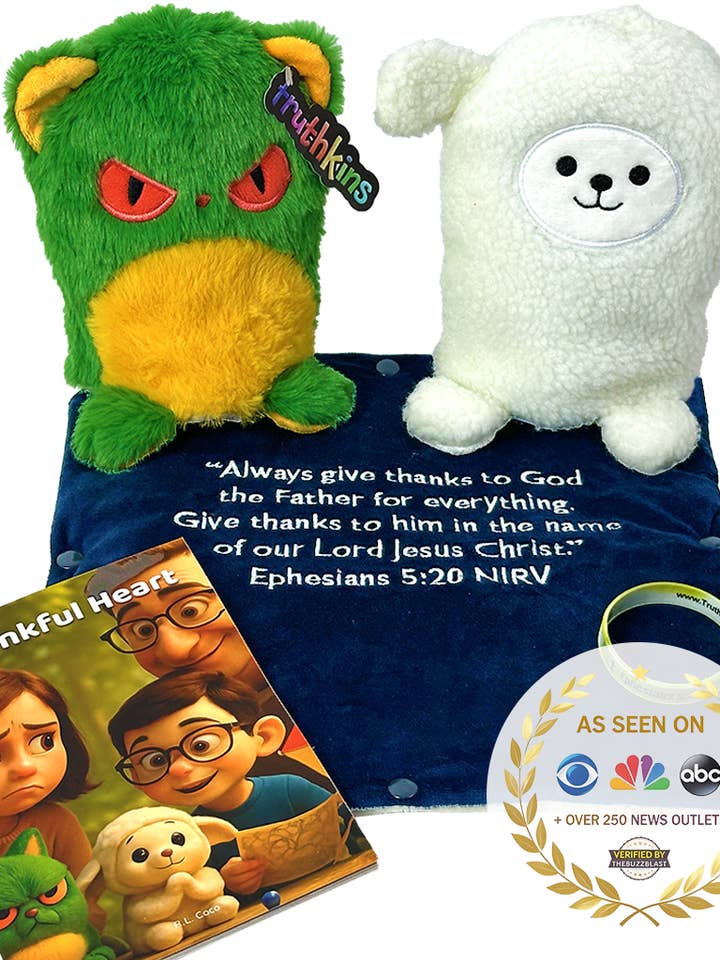 Transformez la Jalousie en Reconnaissance Ensemble de Peluches Transformation (Éphésiens 5:20) - Jouets Chrétiens pour Enfants pour la vente par Truthkins