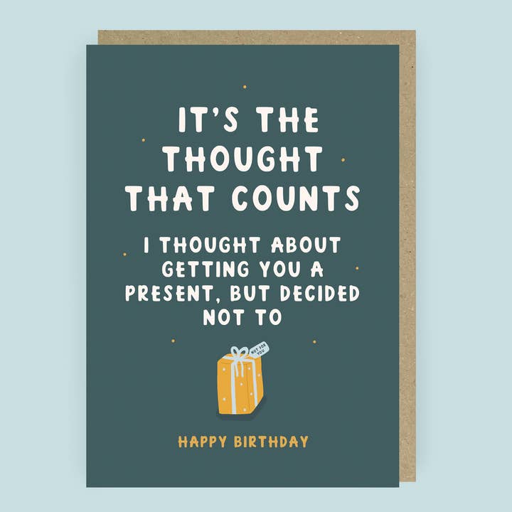 Thought That Counts Funny Birthday Card for wholesale by Abbie Imagine