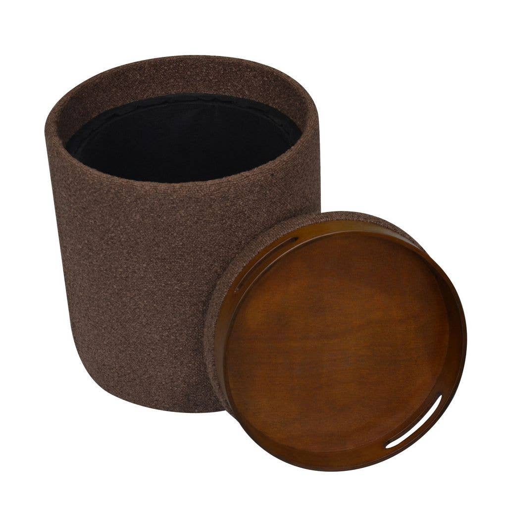 Aria Home – Großhandel Polsterhocker – Aria Home Boucle Tablett-Top getuftete Ottomane Kollektion, Schwarz, 1-teilig, 43 x 38 x 38 cm18