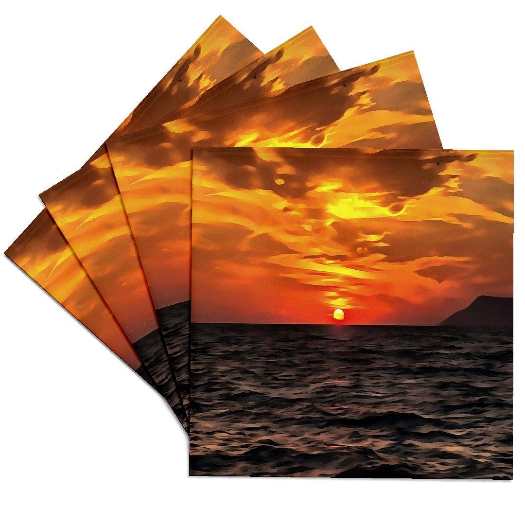 3dRose - Wholesale Coasters - 3dRose, Sunset Over The Aegean Sea Landscape Painting, Coaster0