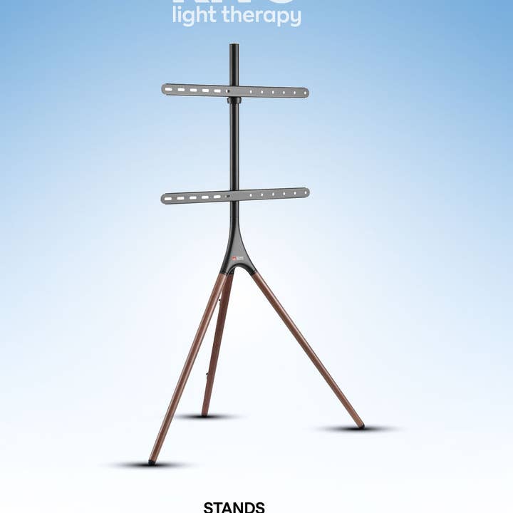 Cavalletto Kivo: Supporto per Pannello di Terapia della Luce in Legno di Noce + Acciaio per la vendita all'ingrosso da parte di Kivo Red Light Therapy