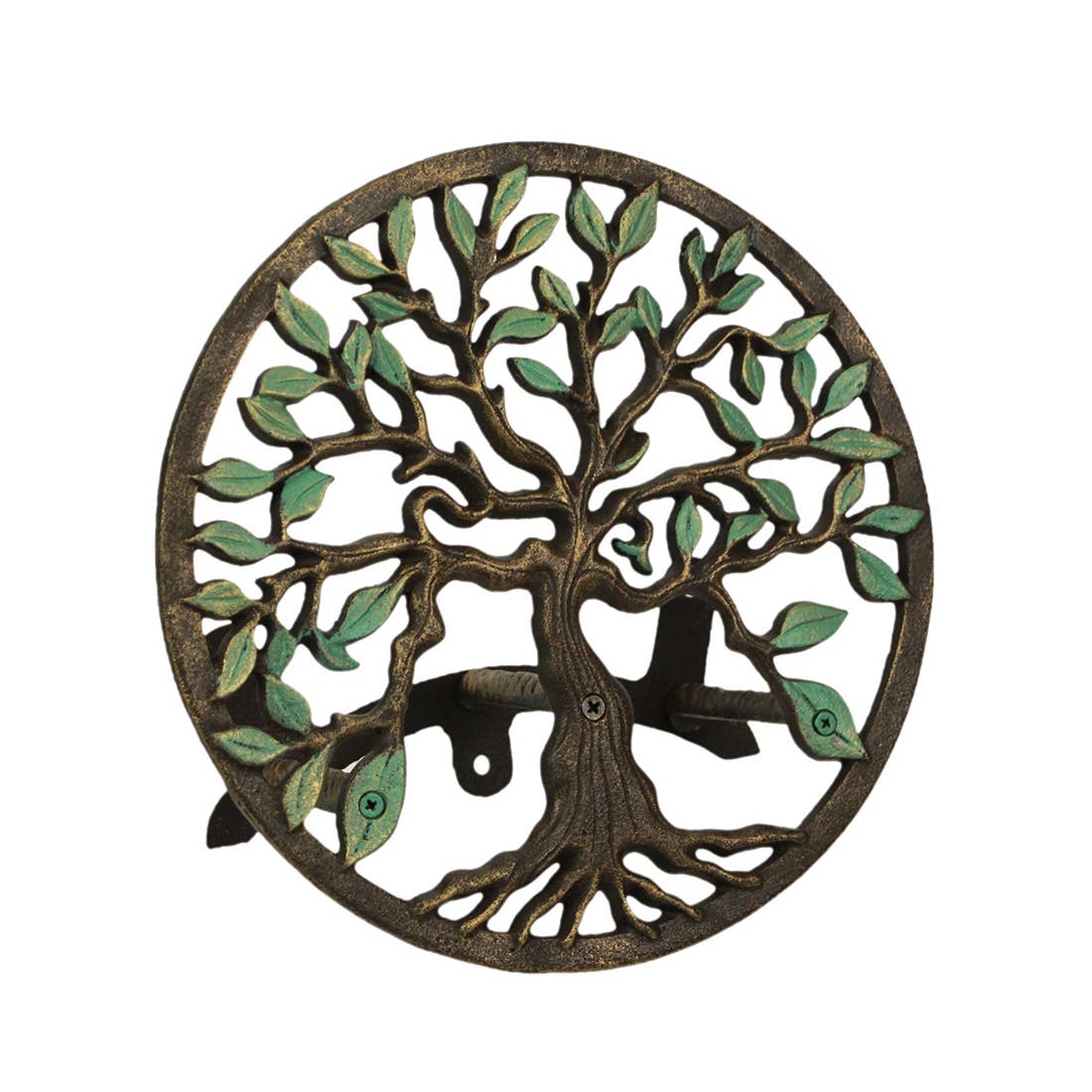 Zeckos - Wholesale Outdoor Ornament/Decor - Cast Iron Tree of Life Decorative Garden Hose Hanger 12-Inch1