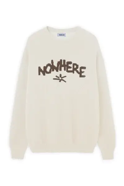 NWHR – wholesale Sweatshirt med tryck - Unisex – Ingenstans beige tröja0