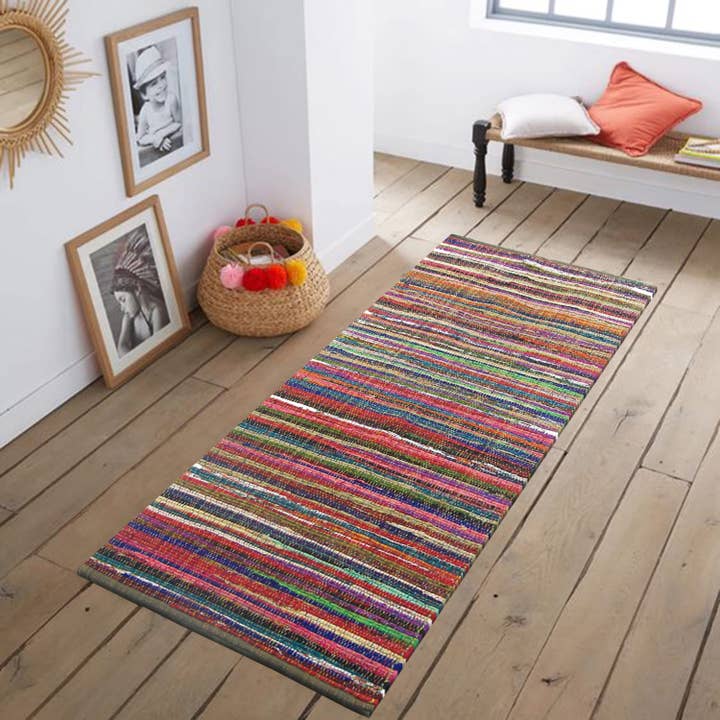 RAINBOW MULTI CHINDI RUNNER, MULTI, 2' x 7' MULTICOLOR (Copy) for wholesale on Faire