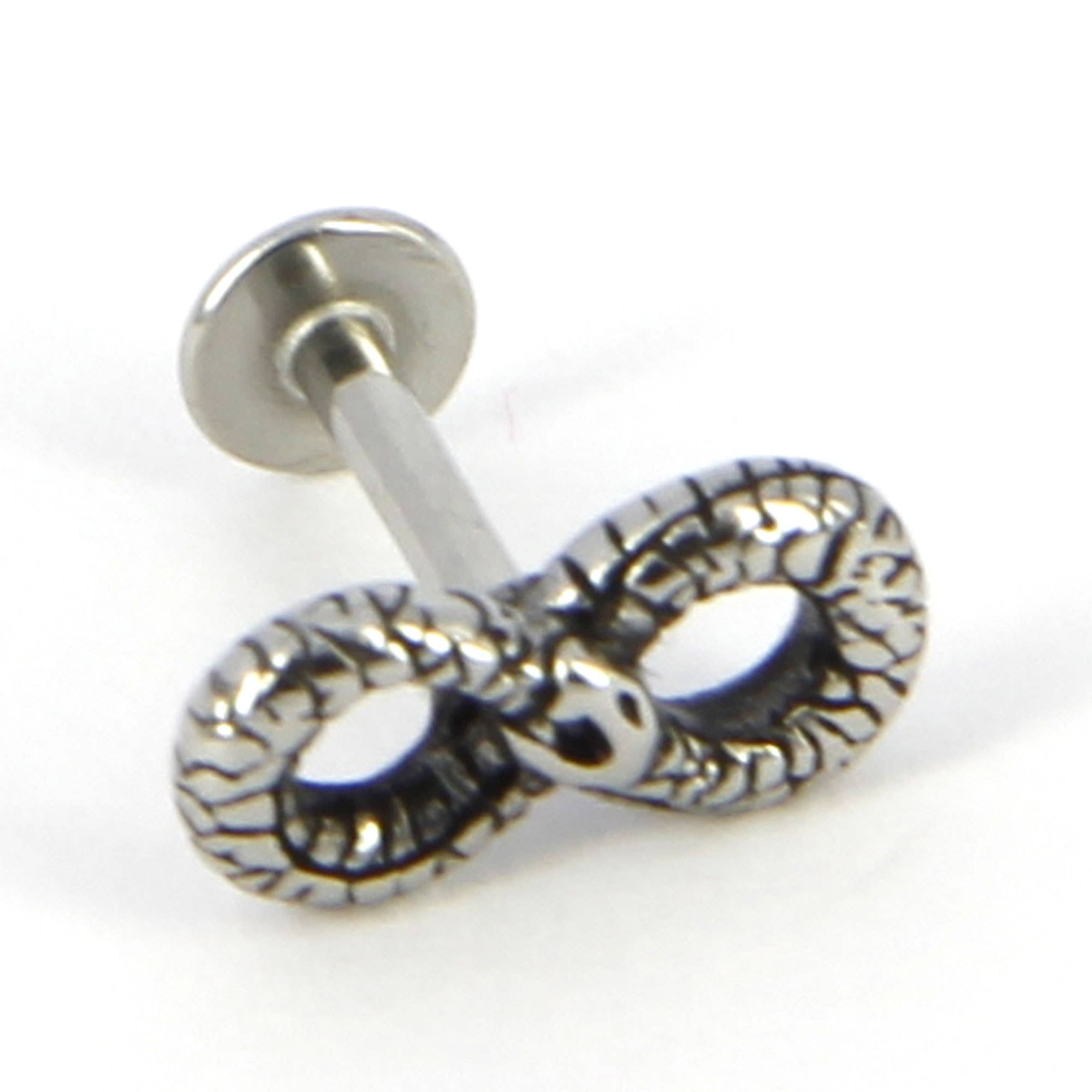 Viviani - Vendita all'ingrosso Orecchini a bottone - Piercing da trago serpente infinito in acciaio