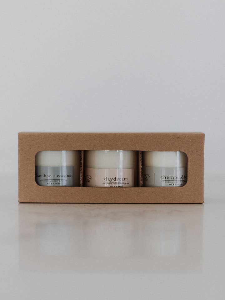 Set trio 4 oz pour la vente par wick + bear