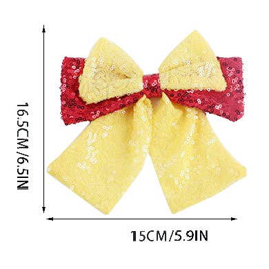 Auraquise - Wholesale Hair Clip - Kids - Big Glitter Bow Hair Clip Girls Sparkly Princess Hair Accessories6