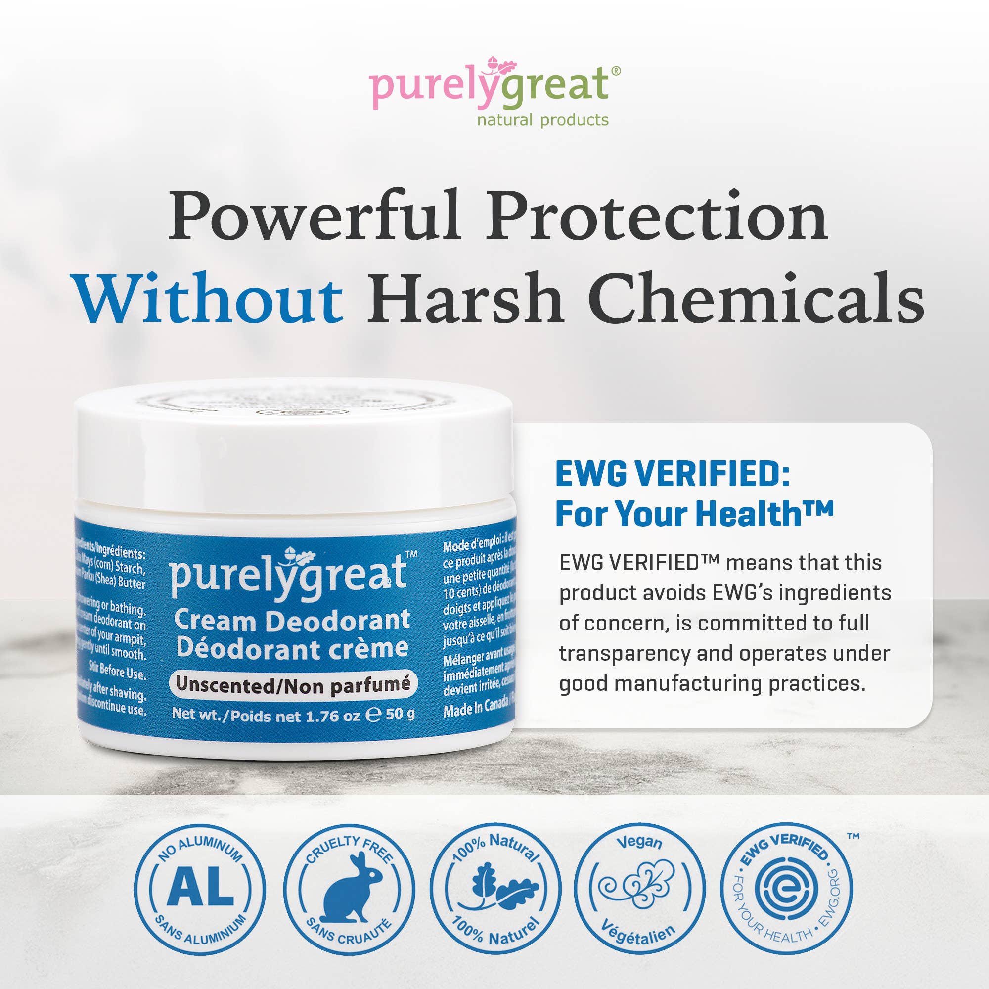Purelygreat Natural Deodorants - Wholesale Deodorant - Unisex - Purelygreat Cream Deodorant - Unscented5